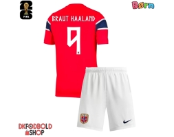 Norge Erling Haaland #9 Hjemmebanesæt Børn VM 2026 Kort ærmer (+ korte bukser)